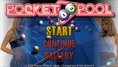 Pocket Pool title screen for PSP